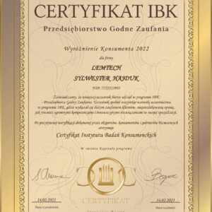 certyfikat IBK 2022